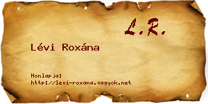 Lévi Roxána névjegykártya